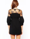 Rochie Neagra cu Maneci Bufante LC21718